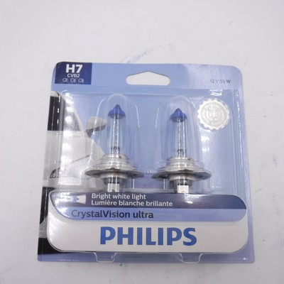 2 Pack Philips H7CVB2 CrystalVision Ultra Bulbs 12V 55W Up to 4000K Bright White