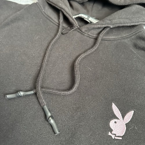 Playboy Missguided Sweatshirt Women 2XL - SZ 4 Black Pink Oversized Hoodie - Picture 4 of 14