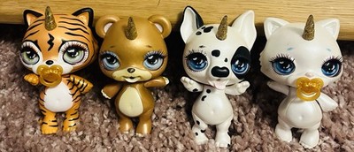 4 Spielfiguren Teddy, Katze, Einhorn Und Tiger mit Nuckel Figuren Gummi