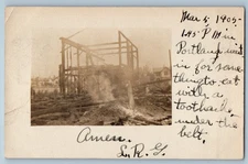 1905 Fire Ruin House Portland Pennsylvania PA RPPC Photo Antique Postcard