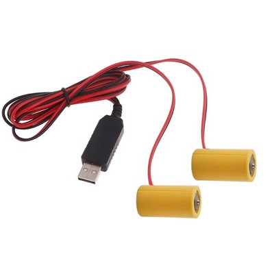 1.5V USB Power Cable Fake Battery Eliminators Replace 1pc 1.5V LR14 C Battery