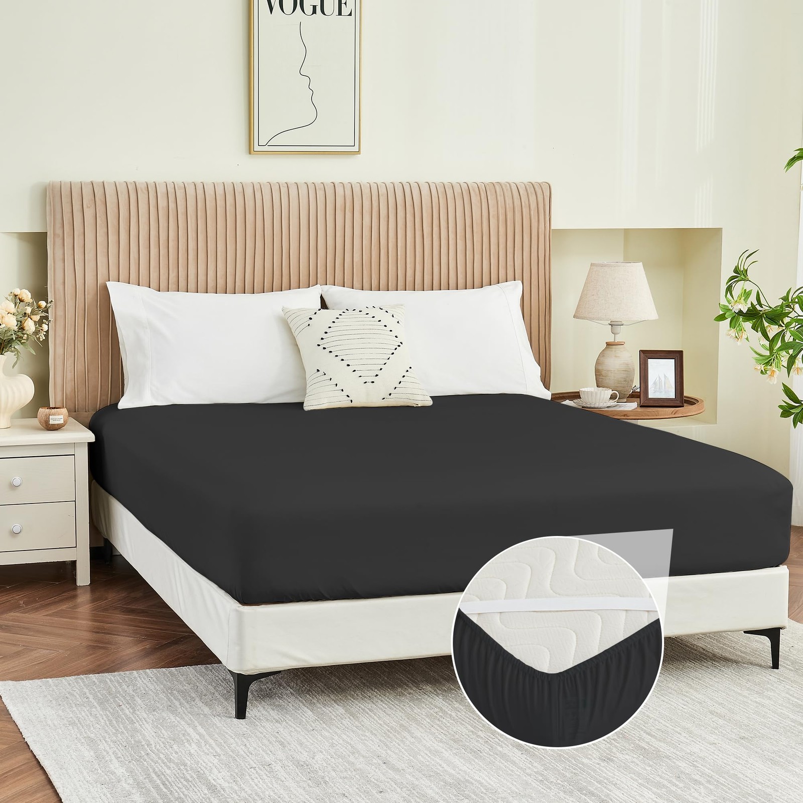 Queen Fitted Sheet Only Ultra Soft Brushed Microfiber Hotel Quality Bottom Sh...