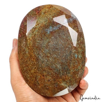 Giant 8620 Cts Ruby in Kyanite Rare Faceted Stone Earth-Mined Certified Oval Gem