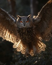 Owl Wildlife Portrait Wall Art 8x10 Bird Print Decor - 260330167