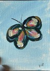 ACEO Insect Butterfly Colorful Acrylic Painting 2.5x3.5 by Katie Love-Pride — photo 3