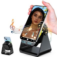 Wireless Induction Speaker, Cell Phone Stand with Bluetooth Speaker, Stereo S...
