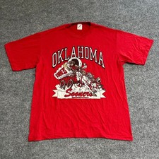 Jerzees T-Shirt Mens Size XL Red Oklahoma Sooners Graphic Made in USA Vintage