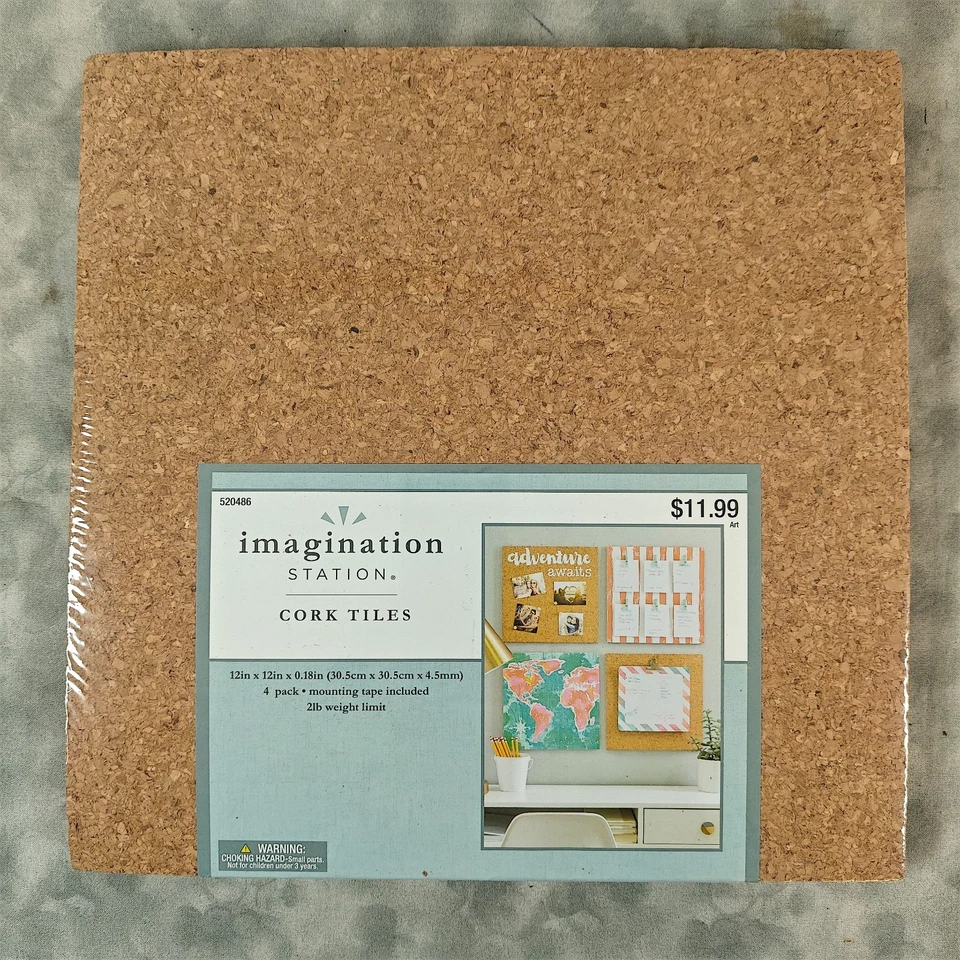 Imagination Station Cork Tiles 2 Packs 12x12 & 6x6 (4 Each) NEW - Image 4 of 4
