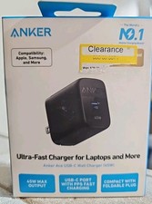 ANKER GaN 45W USB-C PD Super Fast Wall Charger ANA2643J11-1 - BRAND NEW SEALED