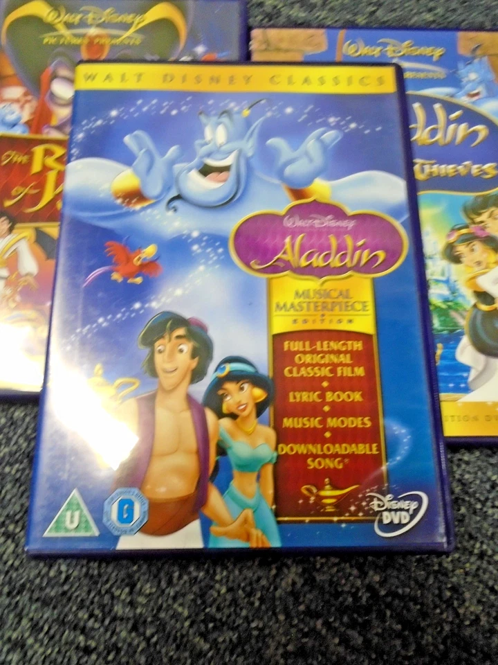 Disney's Aladdin Trilogy (1992) - Robin Williams - 3x DVD - Region 2 - VGC - Image 2 of 4