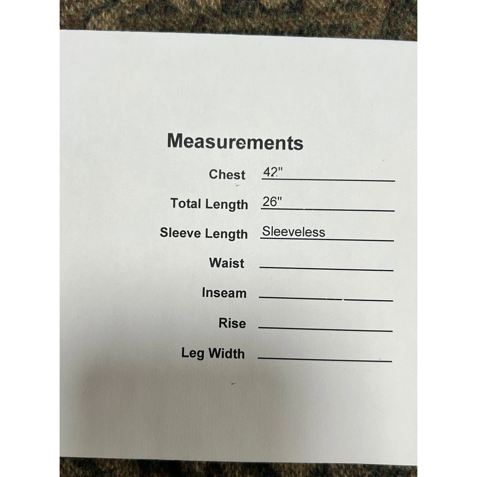 Filson Garment Men's Camo Wool Vest Summit Bank Size 40 NOTES - AC - Image 2 of 4