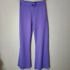 Betabrand Women Wide Leg Dress Yoga Pants Purple Size 3X Long Stretch New Office