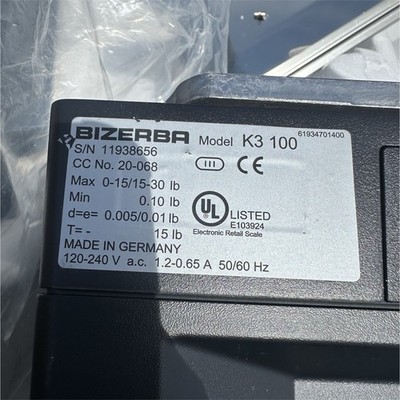 Bizerba K3 100 Digital Retail Countertop Scale 15 lb, 120-240V