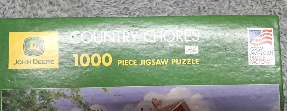 Lot Great American Puzzle Factory John Deere Jigsaw Farm 1000 Pieces Tractors - Image 3 of 4