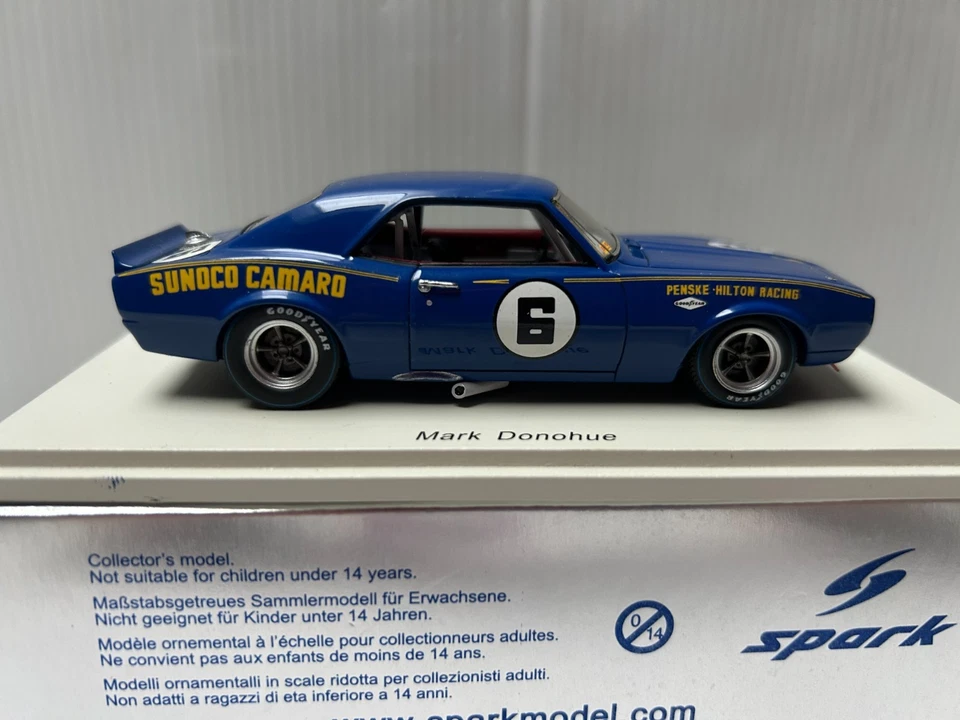 SPARK S2601 Chevrolet Camaro Sunoco Penske #6 Winner Trans AM 1968 Donohue 1/43 - Photo 4/4