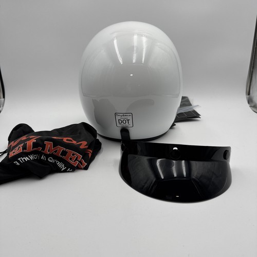 Daytona CRUISER- GLOSS WHITE -3/4 Open Face Motorcycle DOT Approved - Medium - Bild 5 von 9