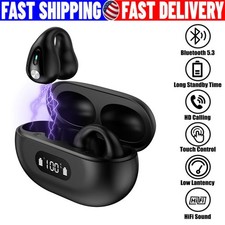 Bluetooth 5.3 Wireless Earbuds Ear Clip Bone Conduction Headphones Sport Headset
