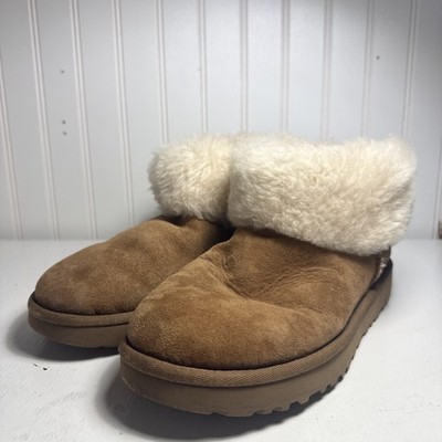 UGG CLASSIC MINI FLUFF CHESTNUT WATER RESISTANT BOOT US 7/ EU 38 / UK 5