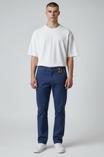 Mens Cotton Slim Fit Stretchy Flat Front Chino Pants Premium Trouser Joss 04