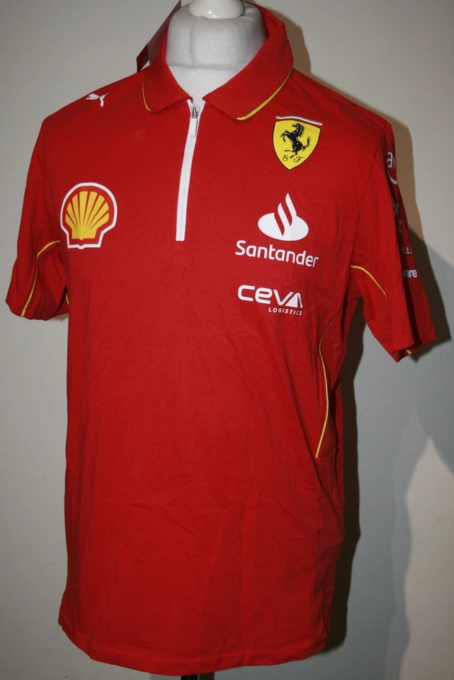 Polo Puma x Scuderia Ferrari Team Para Hombre con Cremallera - M - Rojo - Top de Carreras F1 Nuevo con Etiquetas Foto 3 de 4