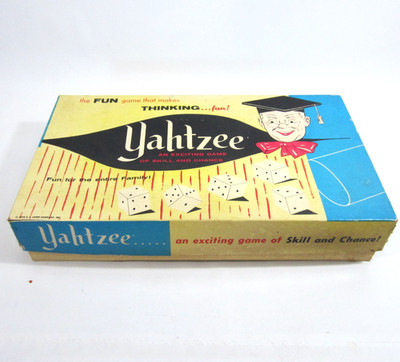 Yahtzee VTG 1956 ORIGINAL Dice Board Game ES Lowe Co COMPLETE - READ Description