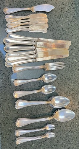 Hepplewhite Reed & Barton Sterling Silver Flatware Set Service 53 pcs S Monogram