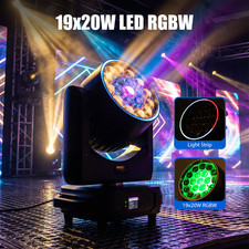 380W Zoom Moving Head Stage Light RGBW DMX LED Wash Lighting For DJ Disco Party