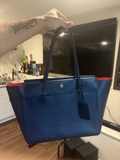 Preowned Tory Burch Large Robinson Tote Navy Blue