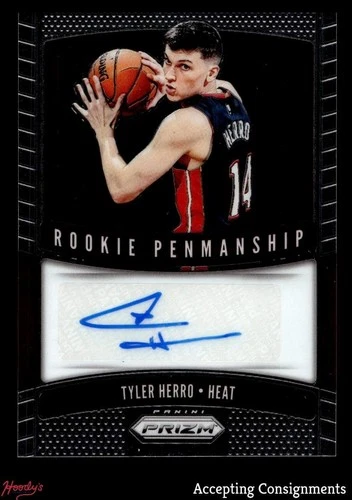 2019-20 Panini Prizm Rookie Penmanship #33 Tyler Herro RC Rookie AUTO HEAT
