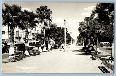 Monterrey Nuevo Leon Mexico Postcard Av. Francisco I Madero c1940's RPPC Photo