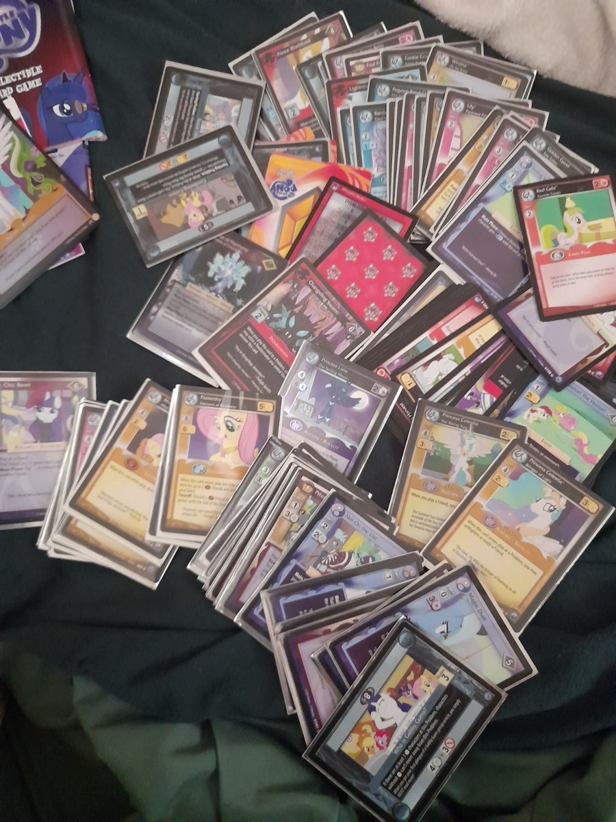 My Little Pony MLP CCG TCG 120 Card Lot w/ FOILS, Sleeves, Box, Lenticular 2014 My Little Pony MLP CCG TCG 120 Card Lot w/ FOILS, Sleeves, Box, Lenticular 2014