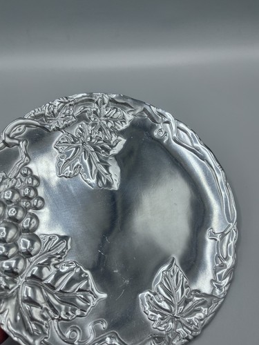 Arthur Court grape vine cheese plate aluminum 8" 2000 - Picture 5 of 11