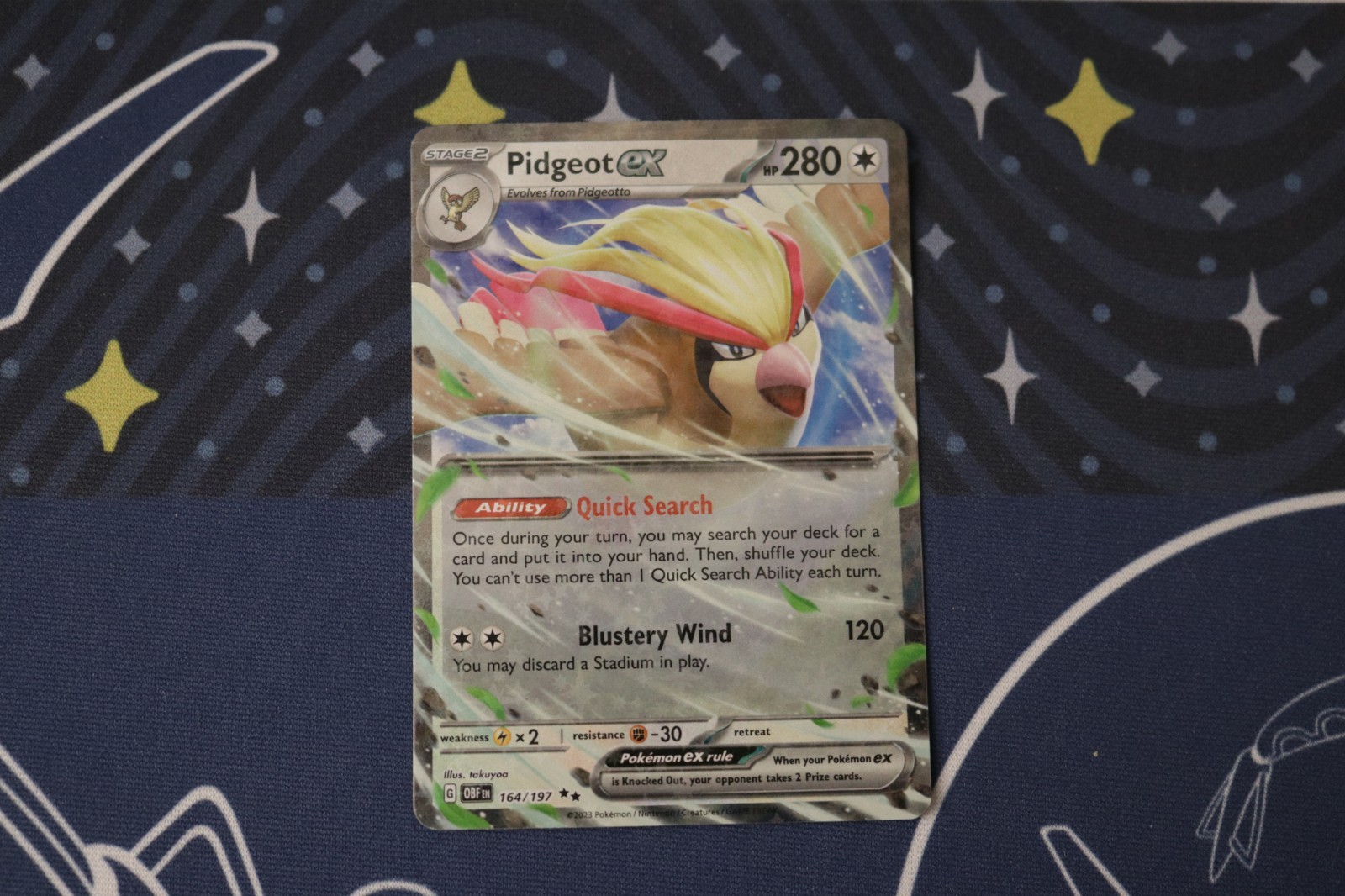 Pokémon TCG Obsidian Flames Pidgeot EX Double Rare Holo Card 164/197