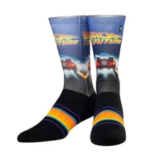 NEW MENS ODD SOX BACK TO THE FUTURE SOCKS CREW FITS FITS SIZE 8-12