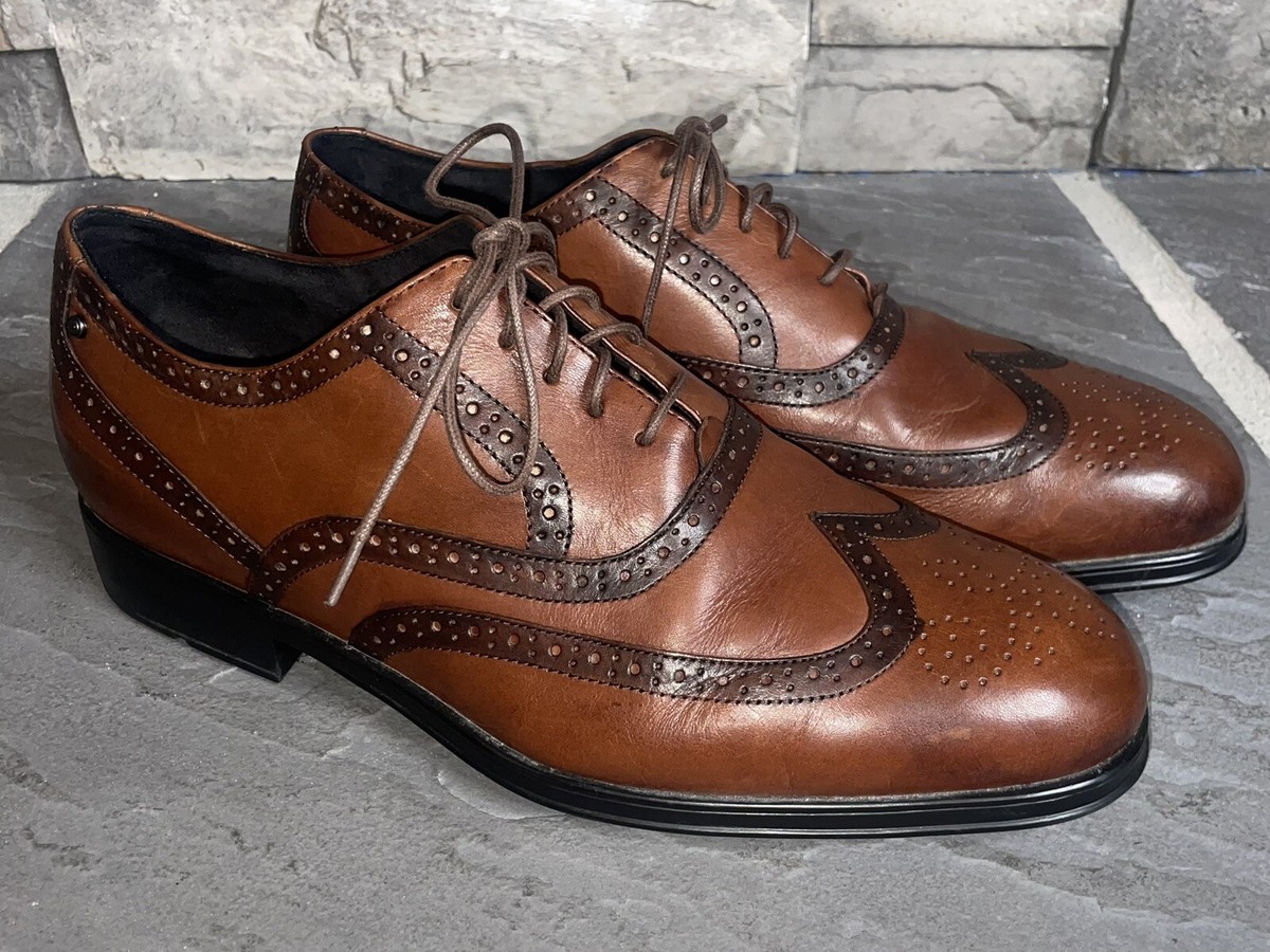 Rockport Men's Fallo Dress Lace-Up Almond Toe Oxfords Medium Brown Size 10.5