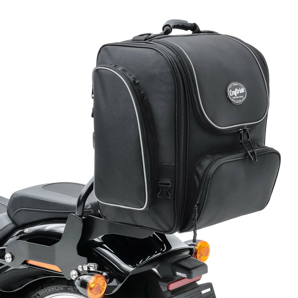 Motorcycle Tail Bag Sissy Bar Bag Craftride TM4 39-49L Black
