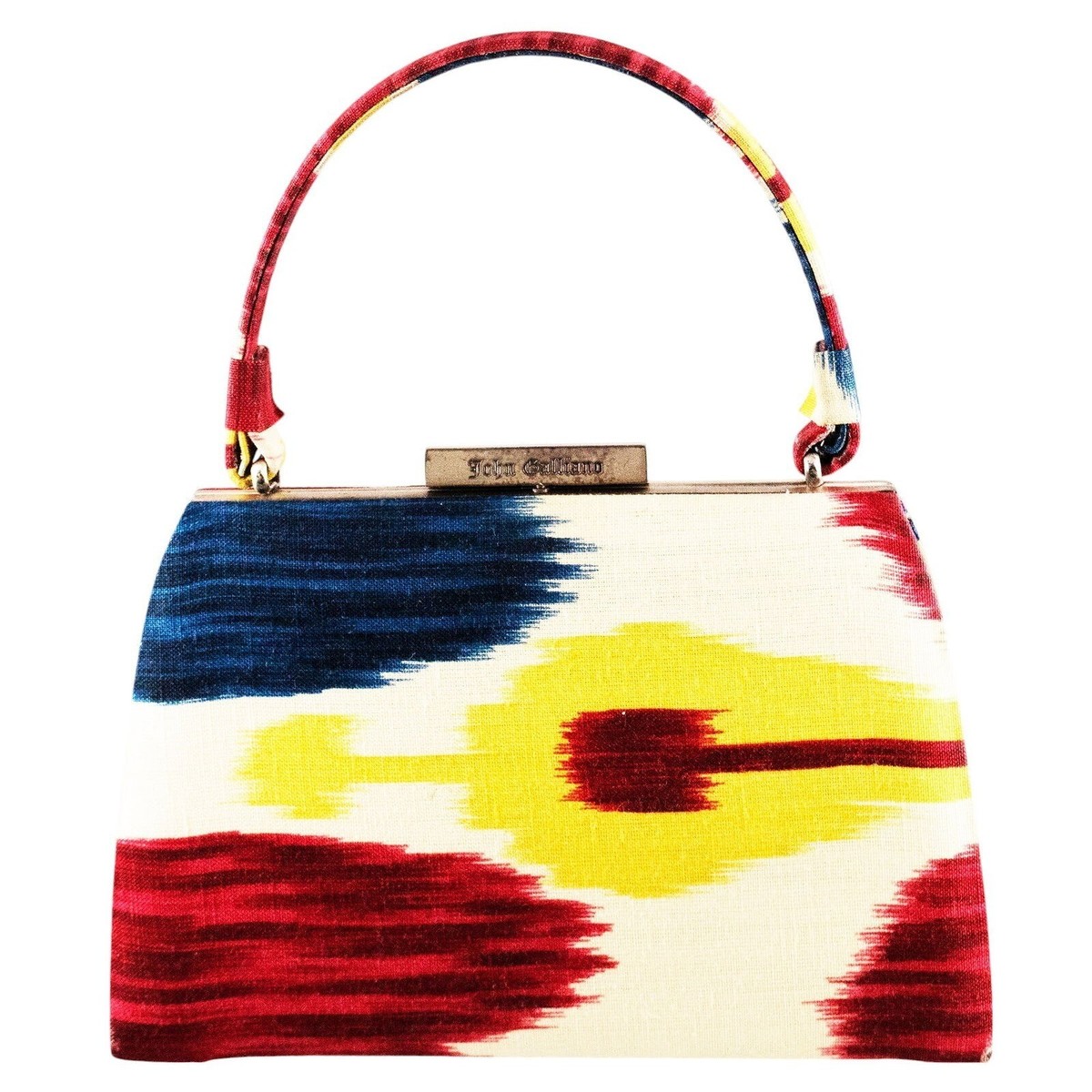 John Galliano Vintage Archive Spring 1998 Ikat Print Frame Clasp