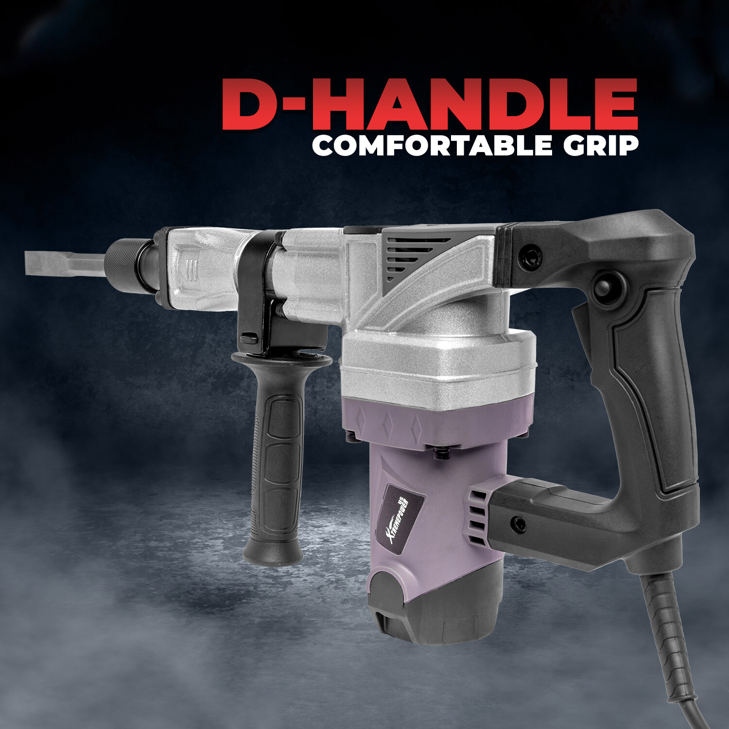 XtremepowerUS Electric 1400W Demolition Jack Hammer w/ Point Chisel Bits + Case