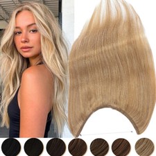 Wire in Human Hair Extensions 100 Remy One Piece Hidden Headband Clip in Weft