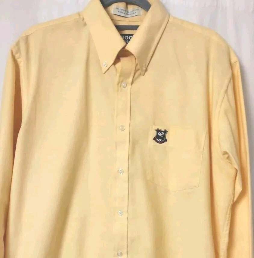 Vintage Peanuts Snoopy & Friends Shirt Mens 16 Button Down Front Yellow 34/35  - Image 3 of 4
