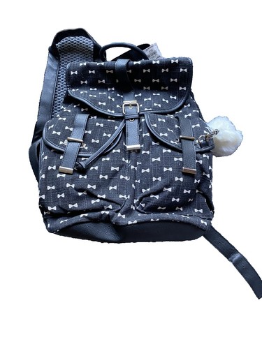 Mudd Navy Blue with White Polka Dots Patterned Backpack  display picture 2