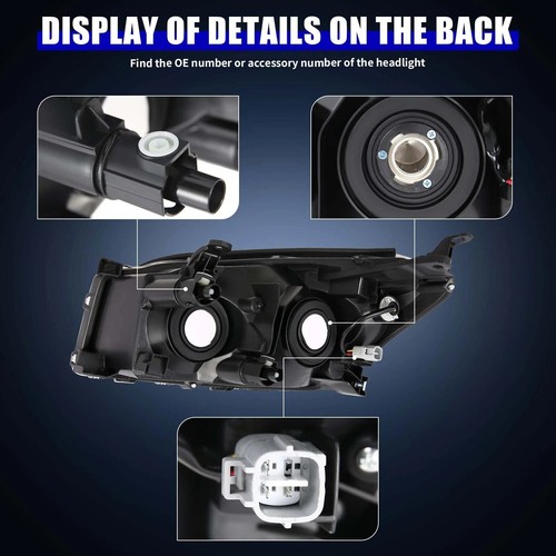 Pair Headlights Assembly for 2006-2008 Toyota RAV4 Chrome Lamps Left + Right - Picture 5 of 16