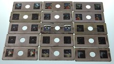 LOT OF 15 STEREO SLIDES 1950S IN METAL FRAMES SUNSET, PEOPLE, LANDSCAPES