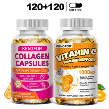 Hydrolyzed Collagen  Vitamin C 240pcs - Healthy Immune, Hair, Skin, and Nails