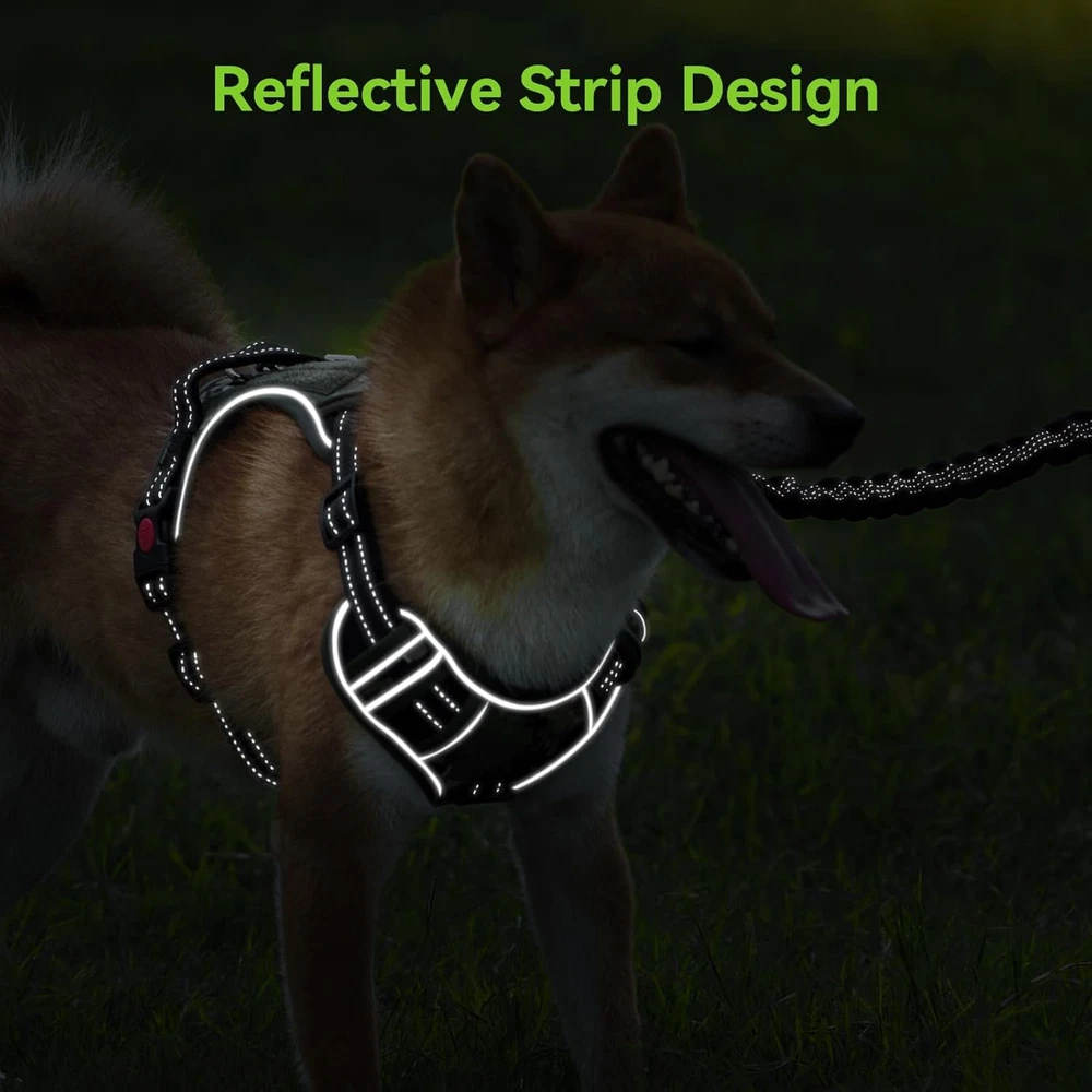 Dog Harness and Leash Set,No Pull Dog Harness,Adjustable Soft Padded Pet Vest wi