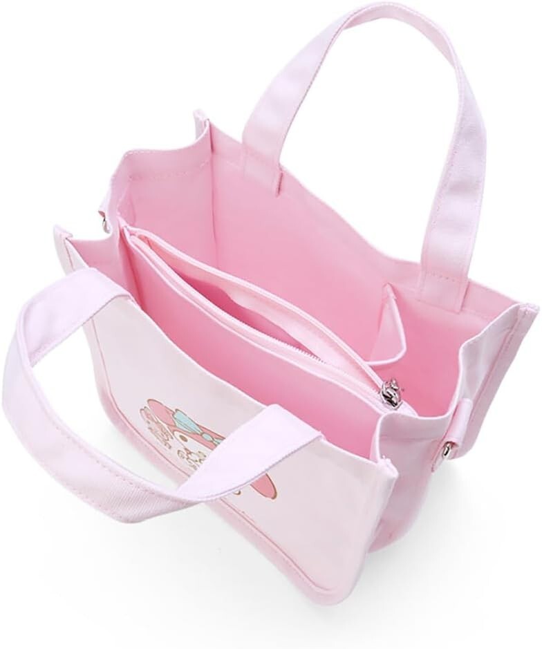 24SS新作★スクエアバッグ【Sienne】My Melody Square Bag ★2色 Sanrio My Melody 2WAY Mini Tote Bag 069884, cotton, steel