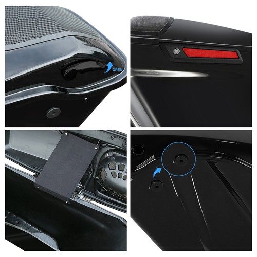 4" Stretched Extended Hard Saddlebags Fit For Harley Road Street Glide 2014-2024 - Picture 11 of 12