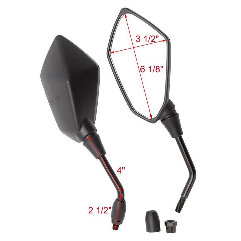 Espejos retrovisores laterales negros para motocicleta 2 piezas para Honda CRF250X CRF230F CRF450X EE. UU. Foto 2 de 4