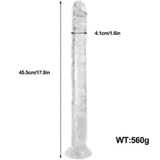 17.9 Inch Long Dildo Suction Cup Realistic Penis Dong G-spot Sex Toys for Women