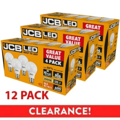 ENERGIZER 12X GLS B22 BAYONET CAP LED 8.5W = 60W LIGHT BULBS LAMP WARM WHITE 3000K NEW